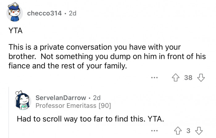 That should have been a private conversation.