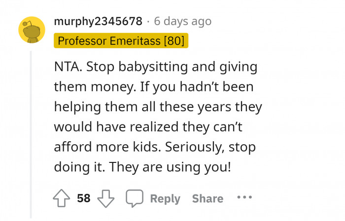 11. OP's daughter is an exploiter.