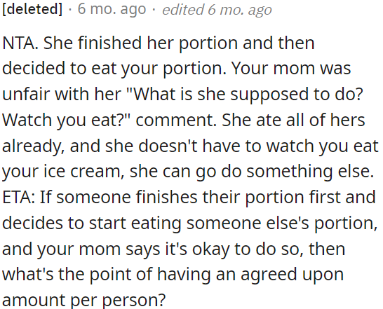 The question raised is why have an agreed-upon portion per person if stealing is allowed.