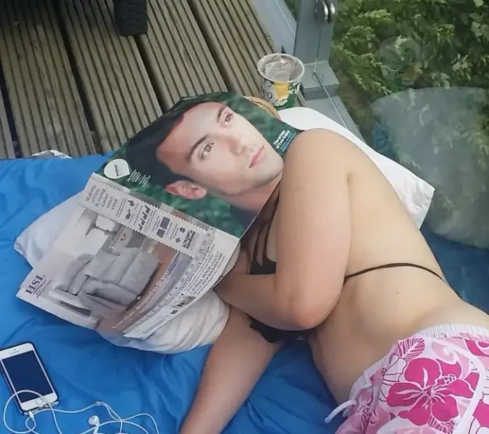 3. Husband freaks out when he sees his wife sleeping like this.