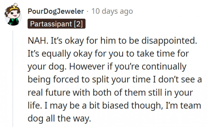 1. It's understandable for any party to get upset by this situation