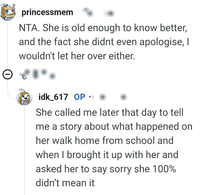 She didn’t apologise