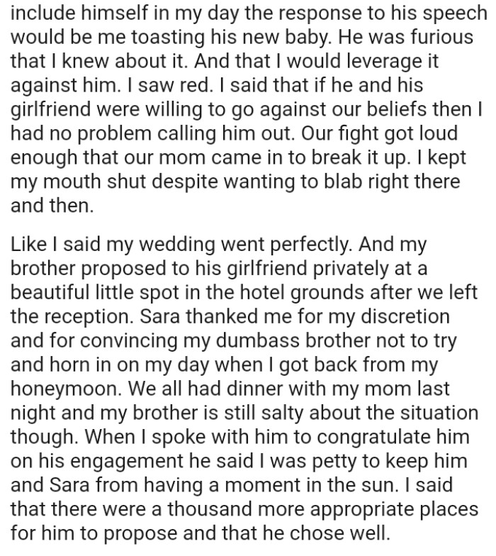 OP's Brother Proposed to His Girlfriend Privately at a Beautiful Little Spot in the Hotel Grounds After They Left the Reception