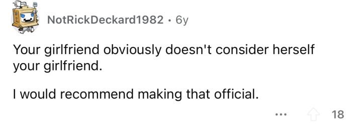 She's not your girlfriend.