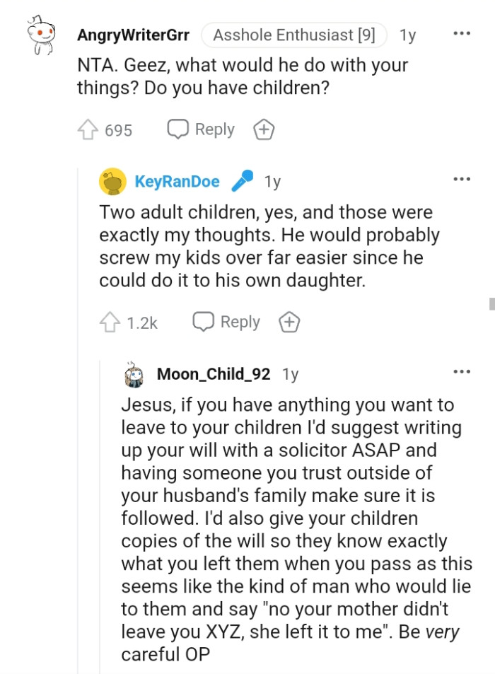 What would he do with the OP's things?