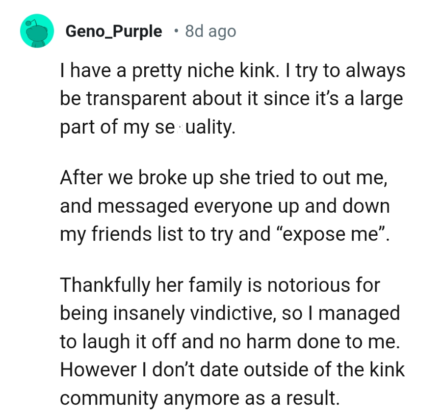 15. Being notorious for being vindictive