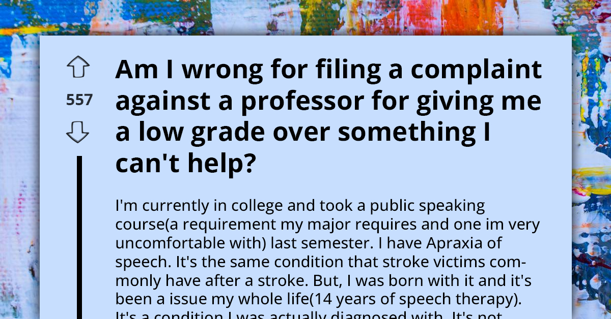 Student Files Complaint Against Popular Teacher For Receiving Bad Grades Due To Speech Impediment