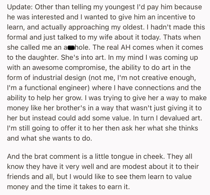 OP gave more context on the matter