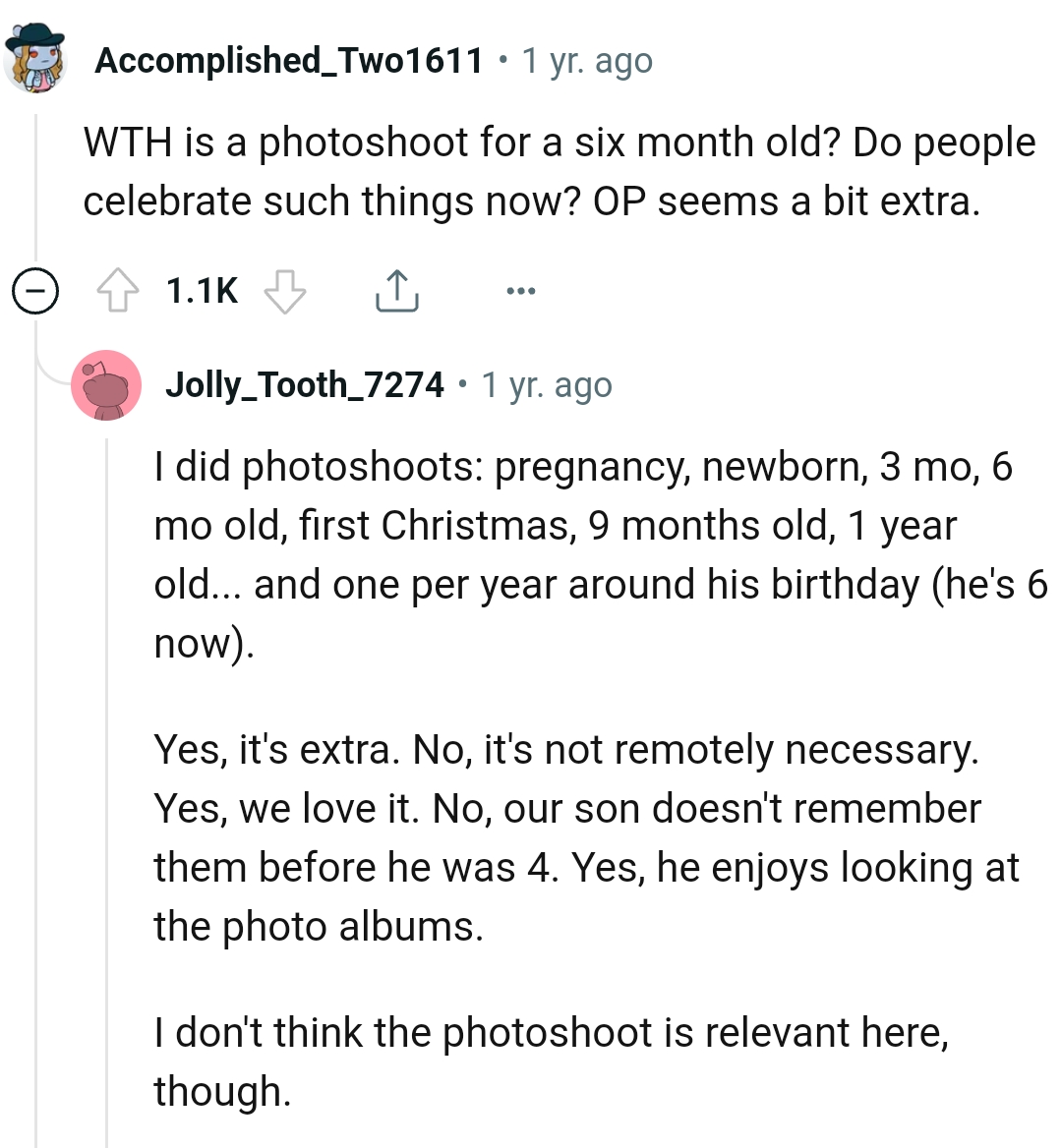 This Redditor says that the OP seems a bit extra