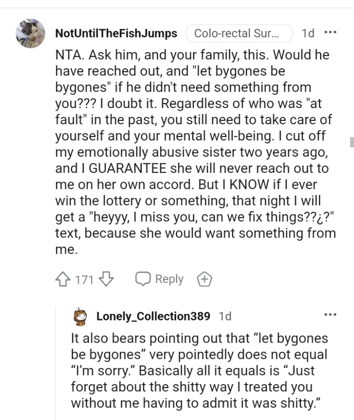 This Redditor cut off their emotionally abusive sister