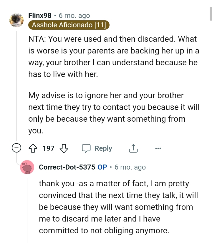 The OP should ignore her