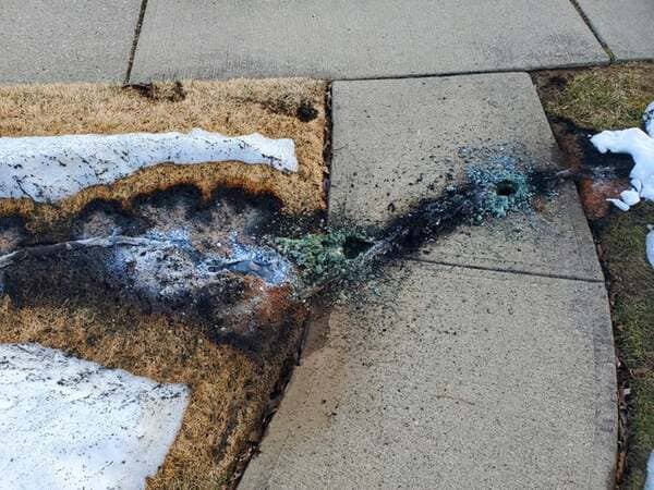 24. A live power line fell; it was so hot that it melted through the sidewalk and turned the sand underneath into glass.