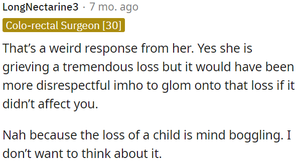 The loss of a child is incomprehensible.
