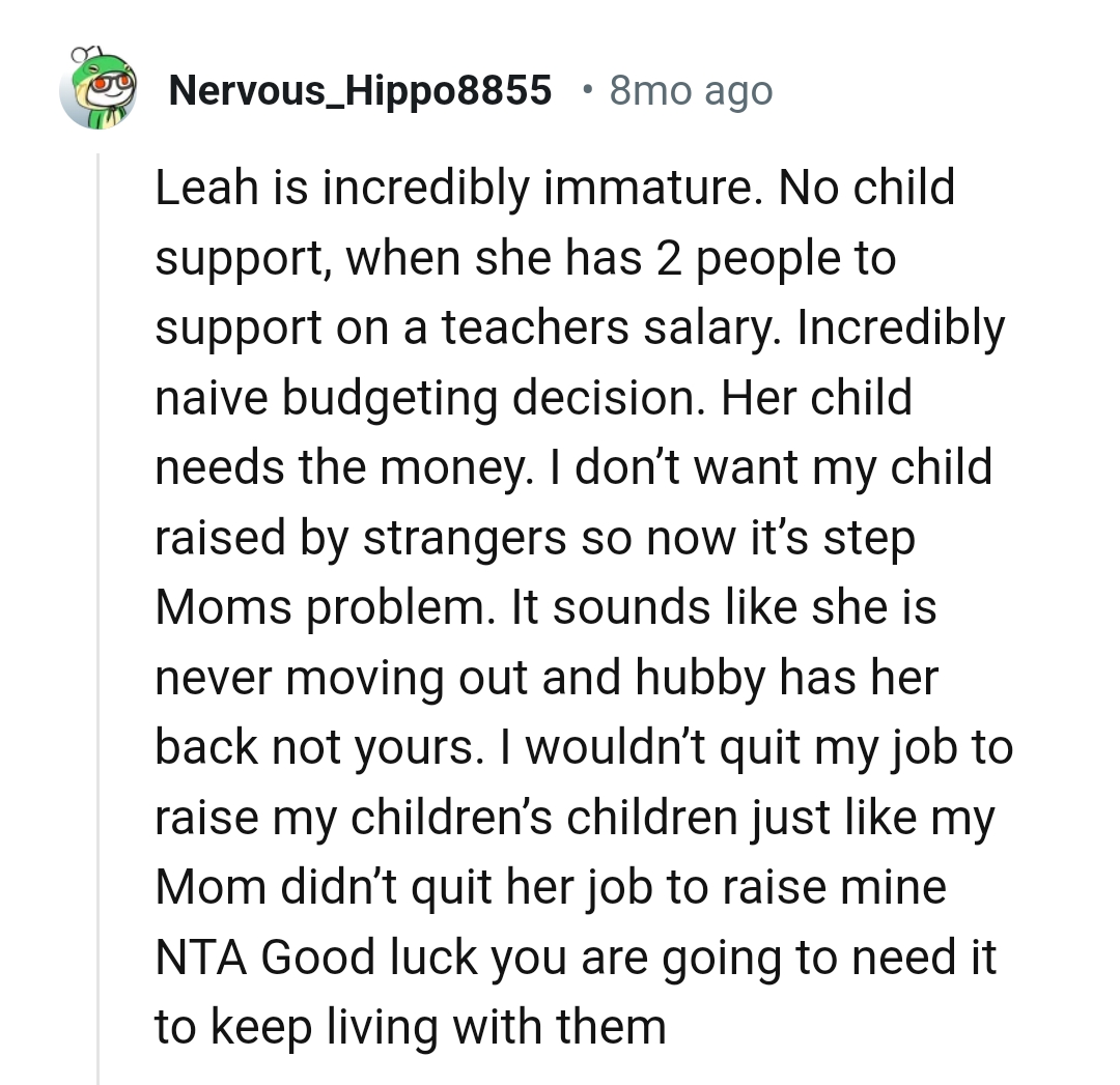 This Redditor doesn't want their kids raised by others