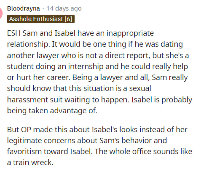 Many people in the comments seemed bothered by the fact that they are sleeping together, which is a common opinion.