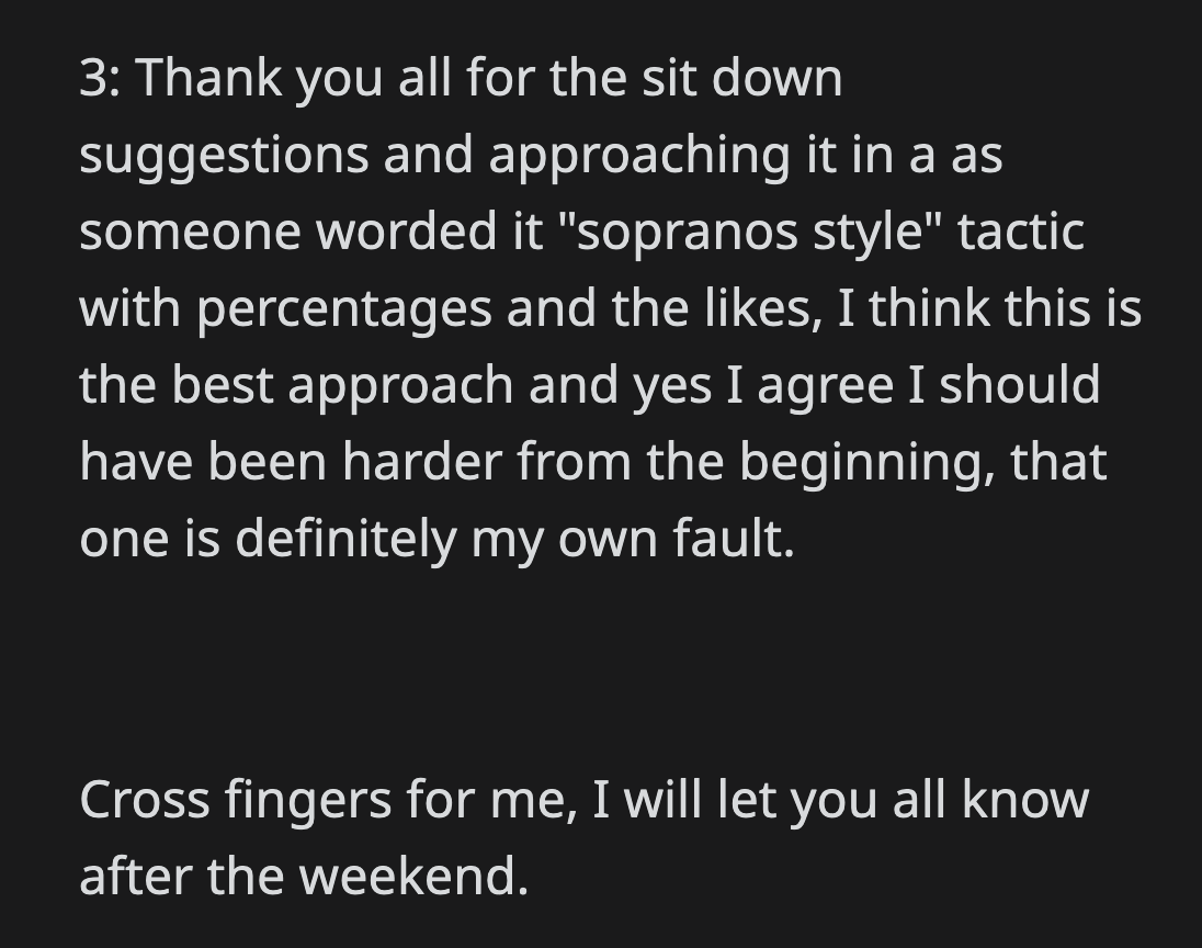 She also agreed that it was time for a serious conversation.