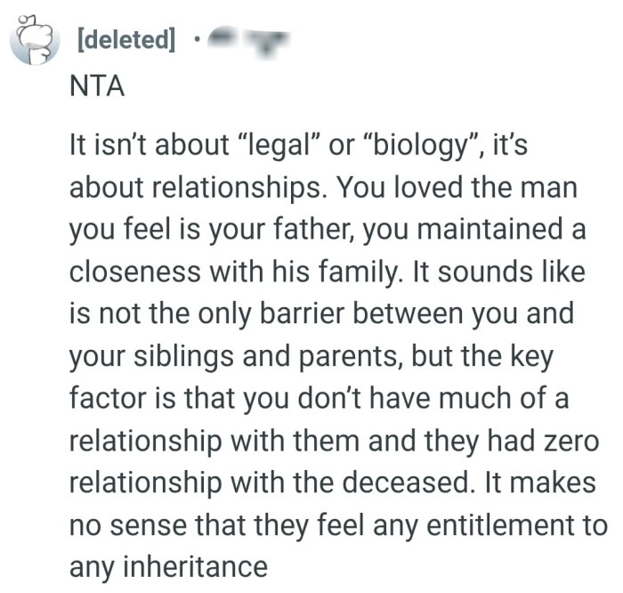 The OP doesn't have much of a relationship with them