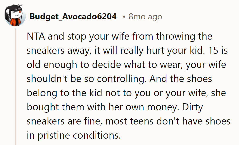 He's not the jerk. Messing with those shoes could crush his daughter's spirit.