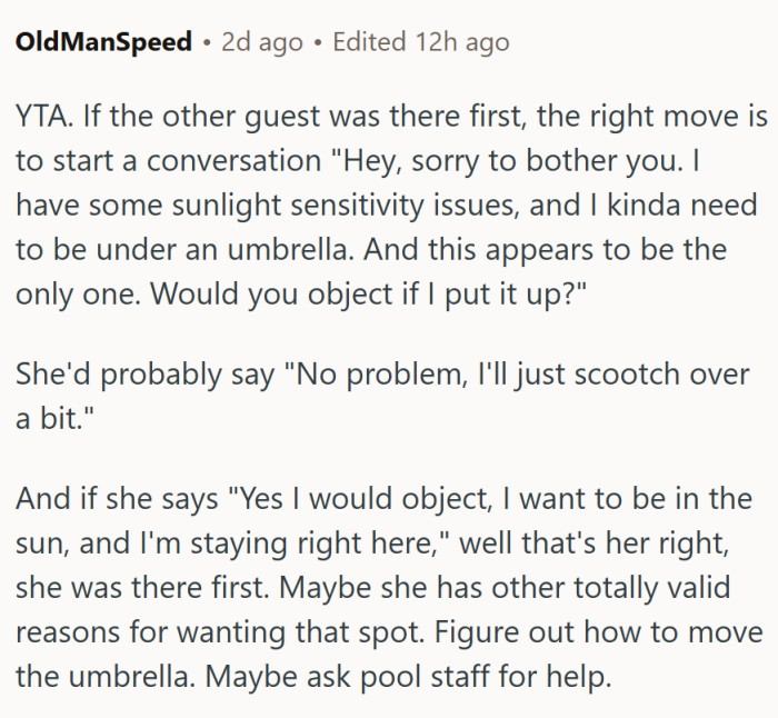 The OP should have asked first... and explained the situation