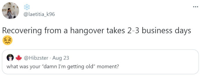 19. Realizing That We Don’t Bounce Back Like We Used To Anymore