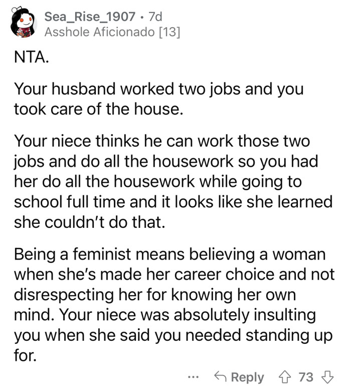 Jenny's actions and behavior are insulting to OP.