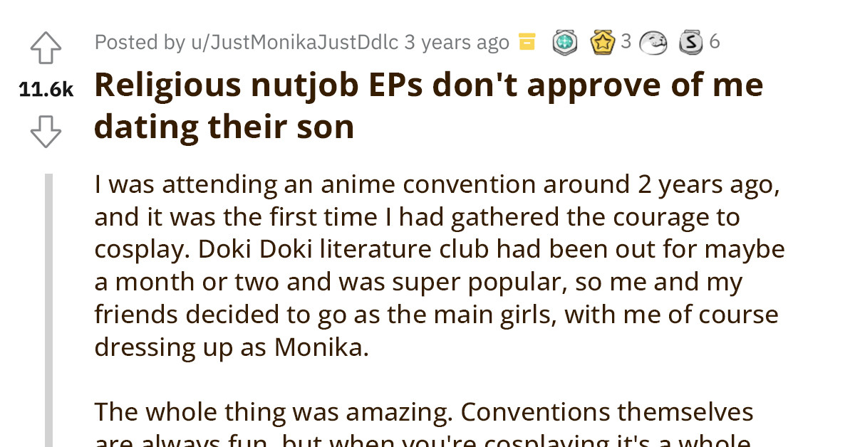 Redditor Kicked Out Of Boyfriend's House After His Parents Saw Photos Of Her At An Anime Convention