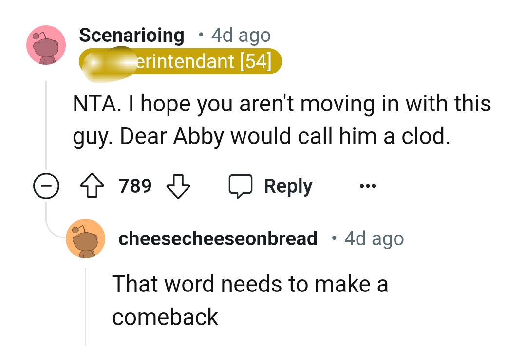 This Redditor hopes the OP isn't moving in with that guy