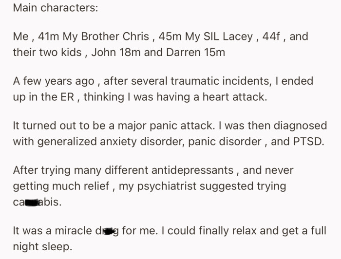 OP’s doctor recommended ca**abis for their anxiety disorder