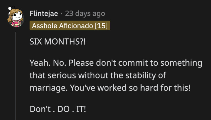 Given OP's reasons for buying the home, it is a bad idea to share ownership of the house with him even if they were to marry
