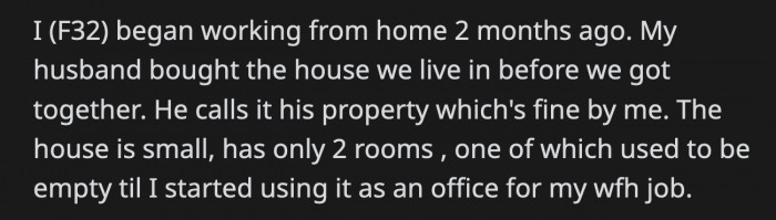 The house was owned by OP's husband before they were married