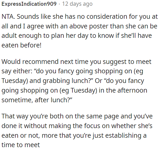 OP can suggest specific times for activities like shopping and lunch to ensure clarity and mutual understanding.