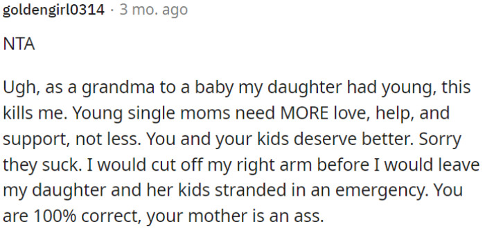 OP's mother's behavior is unacceptable