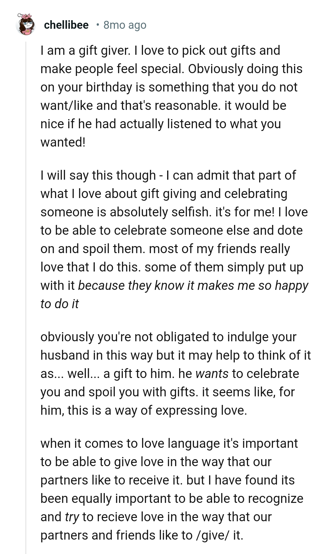 Doing what makes one happy