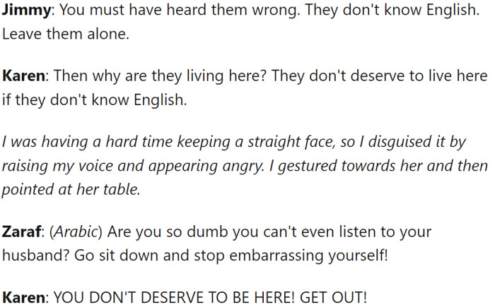 Karen kept getting angrier