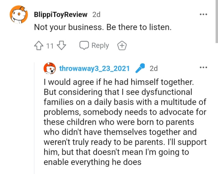 This Redditor just wants the OP to listen