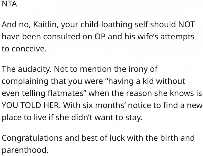 15. It's outrageous that Kaitlin expected him to tell her that he and his wife were trying to conceive.
