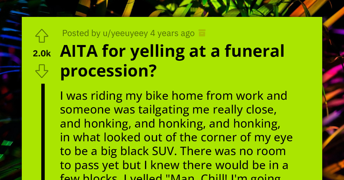 Cyclist Yells At Car Driver Tailgating Them, Turns Out It Is A Funeral Procession