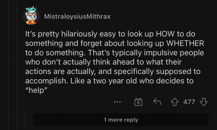 OP has the reasoning skills of a toddler.