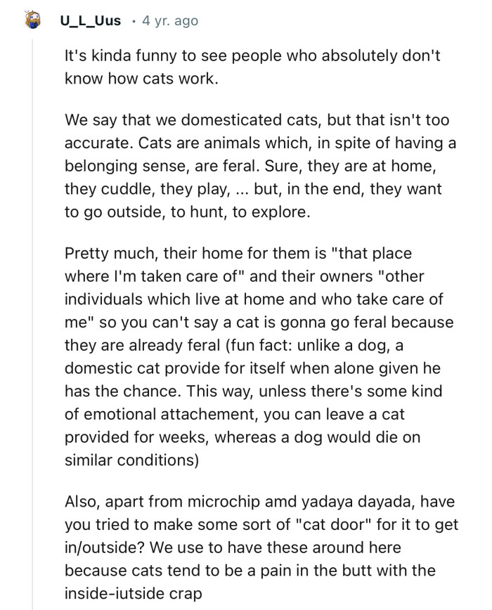 OP’s neighbor THINKS she knows how cats work