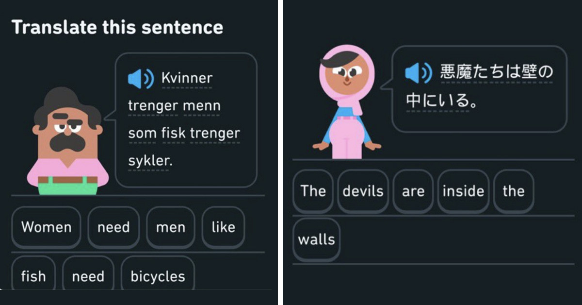 The Weirdest and Most Random Sentences That Popped Up on Duolingo as Translation Prompts