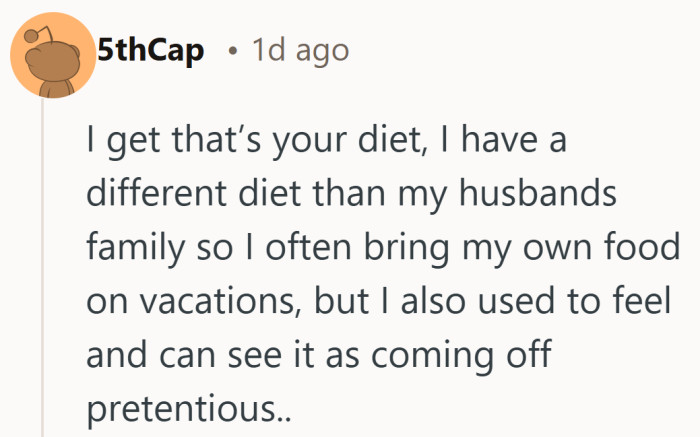 Different eating habits can make shared vacations tricky, even when everyone is just trying to manage their own meals.
