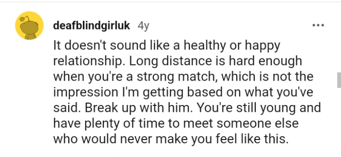 The OP is still young and can meet other people.