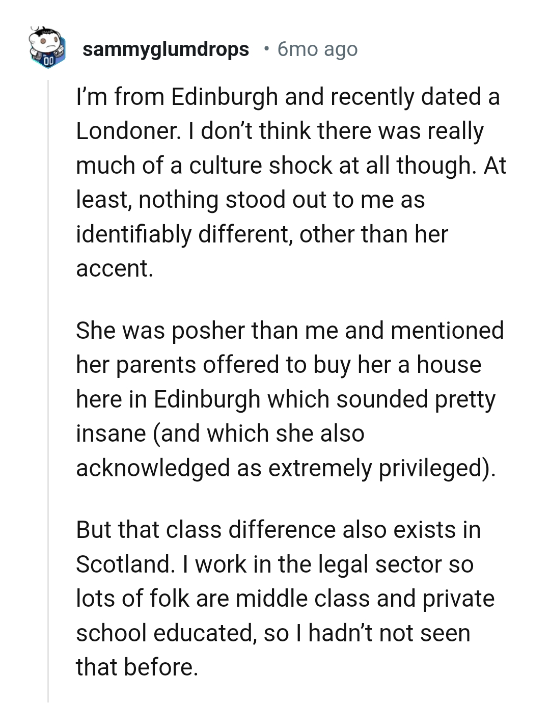 17. The class difference also exists in Scotland