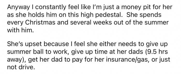 Op feels like her daughter is using her as a money pit.