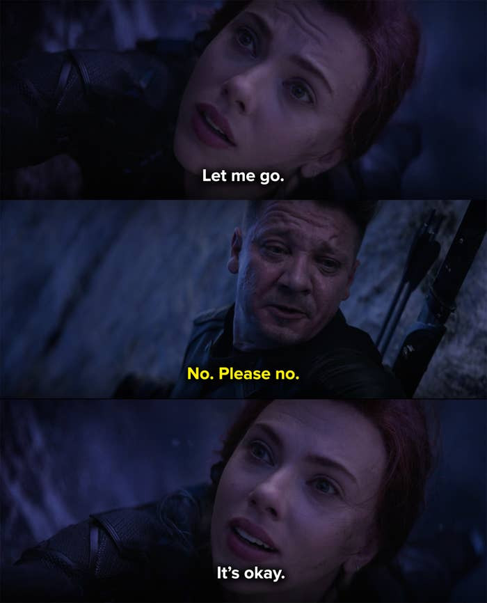 7. When Hawkeye and Black Widow have to fight each other to sacrifice themselves for the Soul Stone in Avengers: Endgame