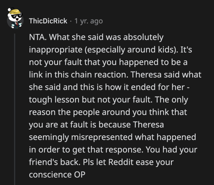 There is a high likelihood that Theresa didn't tell her relatives what her 