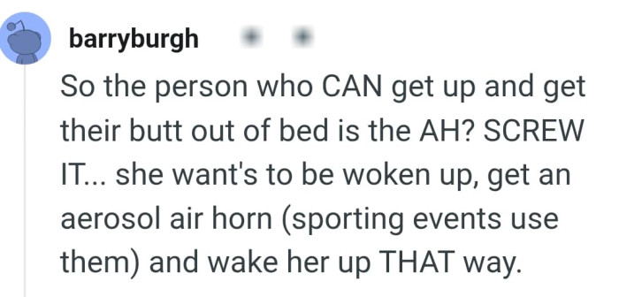 She wants to be woken up