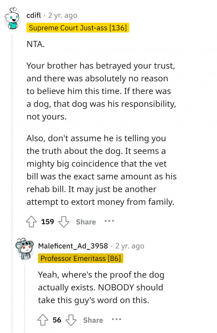 #10 We don't know; maybe it's a stray dog that was hit by a car, and he owned up.