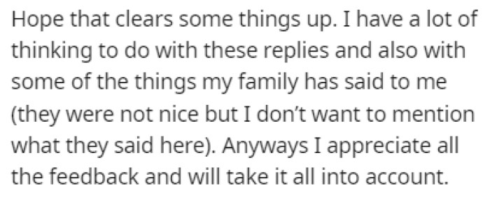 OP realized that there's still a lot of thinking to do