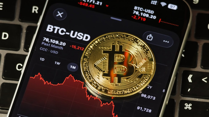 US Treasury press conference backdrop, officials discussing cryptocurrency market volatility concerns